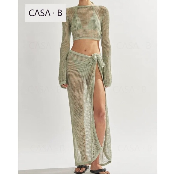 NEW to CASA B| Sinclair Netted Wrap Top & Sarong Set - Picture 3 of 9